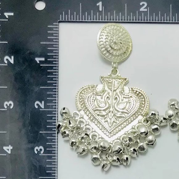 Oxidized Silver Tone Dangle Earrings: Ethnic Kuchi Jewelry - Picture 7 of 9